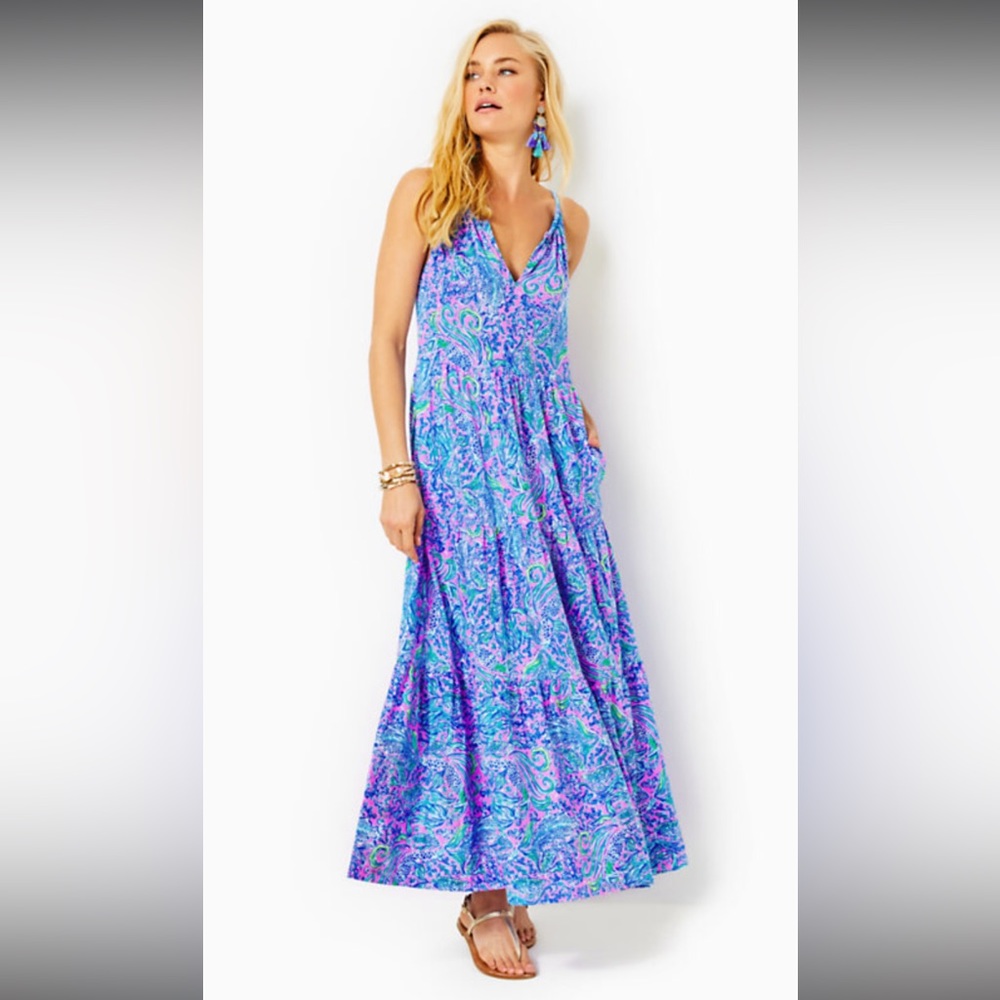 ISO Lilly Pulitzer Mirabella Halter Maxi Dress